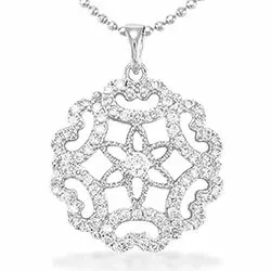 zirkon hängen i silver