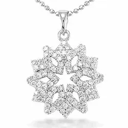 zirkon hängen i silver