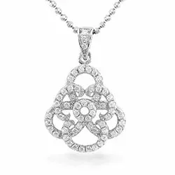 Elegant zirkon hängen i silver
