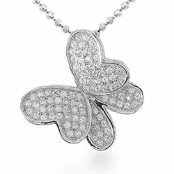 Elegant fjärilar hängen i silver