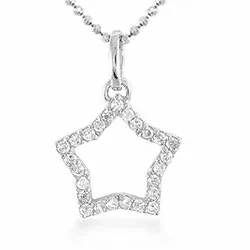 Stjärna zirkon hängen i silver