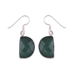 gröna örhängen i silver