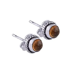 Bruna örhängestift i silver