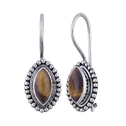Bruna örhängen i oxiderat sterlingsilver
