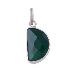 Grön onyx hängen i silver