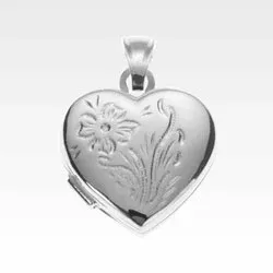 18 mm hjärta medaljong i silver