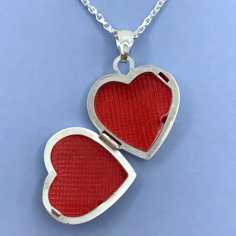 18 mm hjärta medaljong i silver