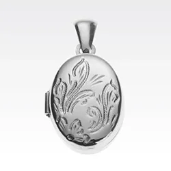 oval medaljong i silver