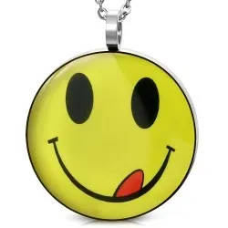 Stort smiley hängen i stål