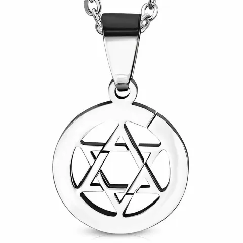 Runt davidsstjärna hängen i stål