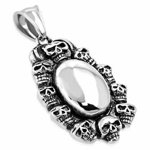 Ovalt skull hängen i stål