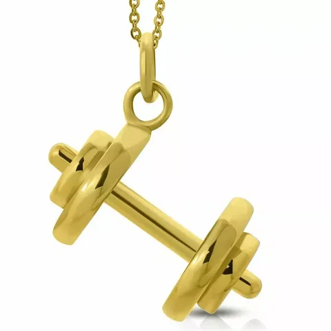 Stort hantel hängen i förgyllt stål