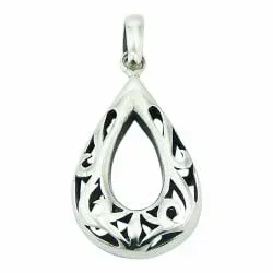 Abstrakt droppe hängen i silver