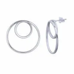 Rund örhängestift i silver