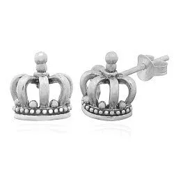 krona örhängestift i silver