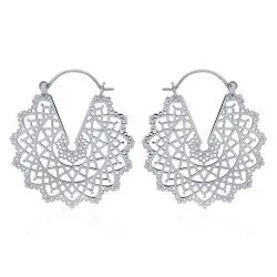 Stora runda mönstrad ear lines i silver