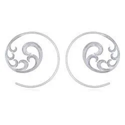 Rund mönstrad creol i silver