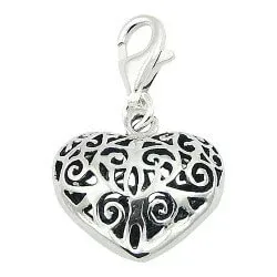 charm i silver hjärta