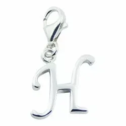 charm i silver bokstaven H