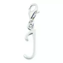 charm i silver bokstaven J
