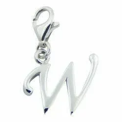 Billiga charm i silver bokstaven W