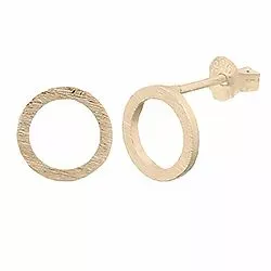 runda örhängestift i förgyllt silver