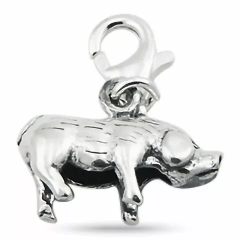 Matta gris charm i silver