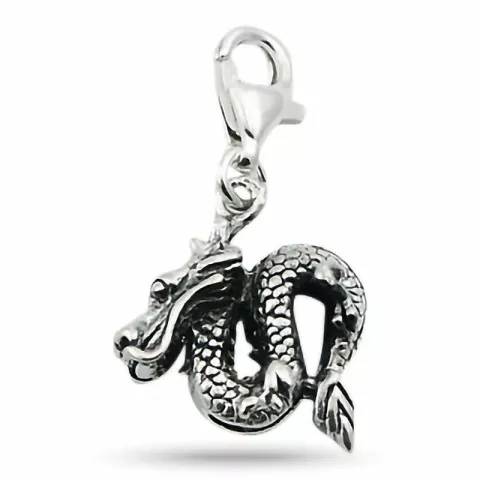 Kinesisk drake charm i silver 