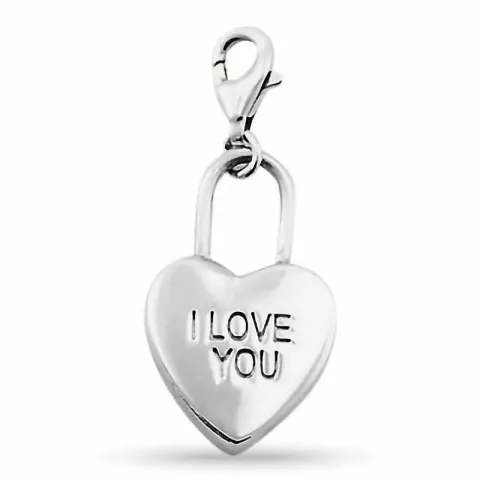hänglås charm i silver hjärta