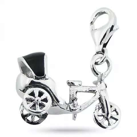 Elegant cykel charm i silver 