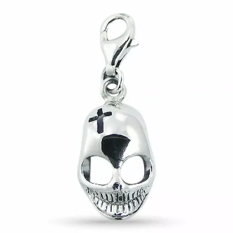 Stort skull charm i silver 