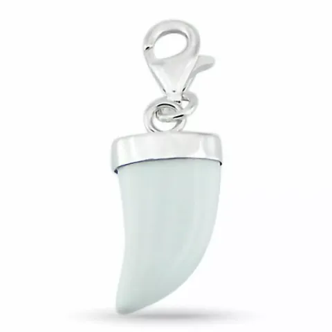 Vit tand charm i silver