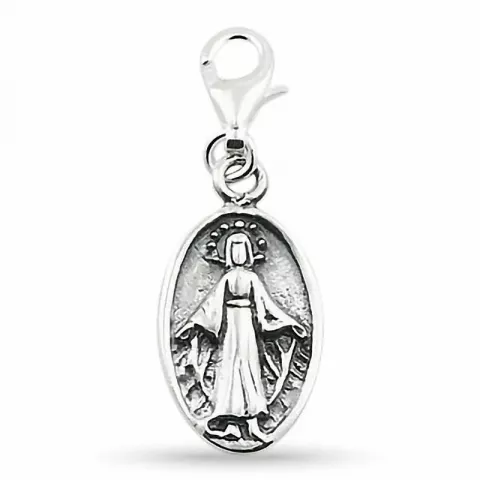 Oval Jesus charm i silver 