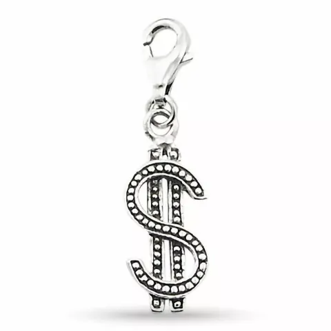 Stort dollar charm i silver 