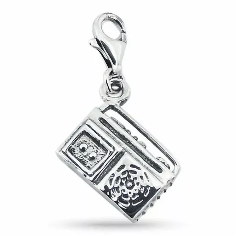 Fyrkantigt radio charm i silver 