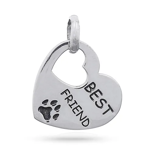 Hjärta best friend hängen i silver