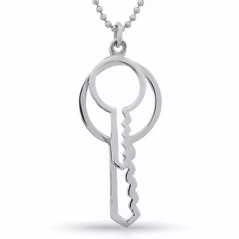 Dubbel nyckel hängen i silver
