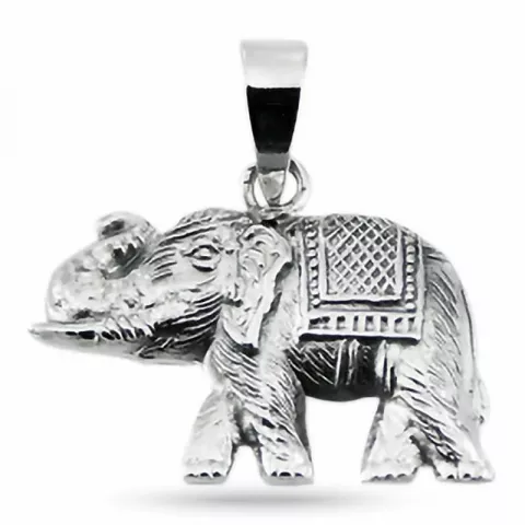 Blank och matt elefant hängen i silver