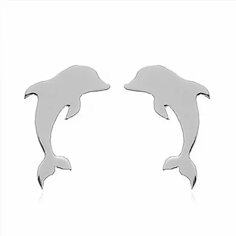 delfin örhängestift i silver