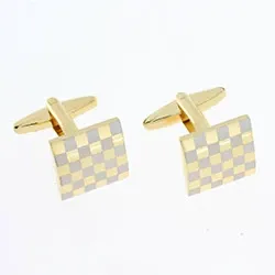 Fyrkantigt manschettknappar i förgyllt stål