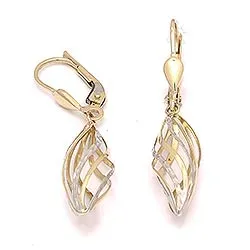 Abstrakt örhängen i 14 karat guld med 14 karat vitguld