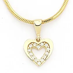 hjärta hängen i 14 karat guld