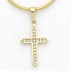 kors hängen i 14 karat guld