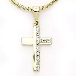 kors hängen i 14 karat guld