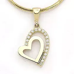 Dubbel hjärta hängen i 14 karat guld