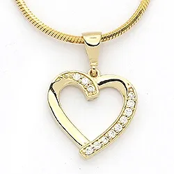 hjärta zirkon hängen i 14 karat guld