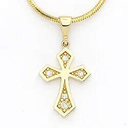 kors hängen i 14 karat guld