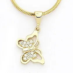 Fjärilar hängen i 14 karat guld