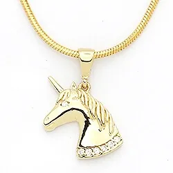 Enhörning zirkon hängen i 14 karat guld