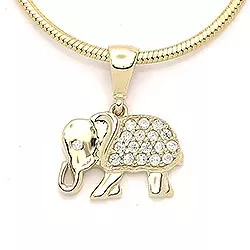 Elefant zirkon hängen i 14 karat guld